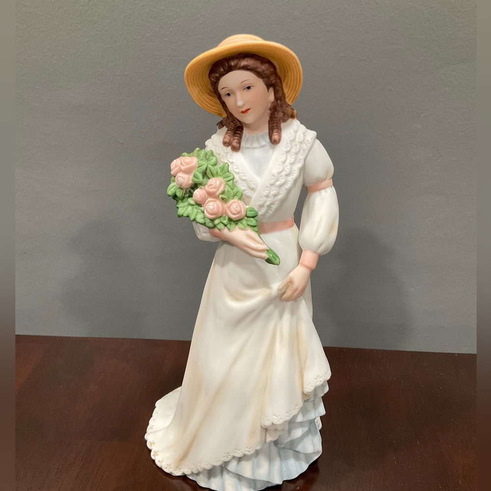 VINTAGE HOMECO PORCELAIN VICTORIAN LADY CHARLOTTE ROSE FIGURINE